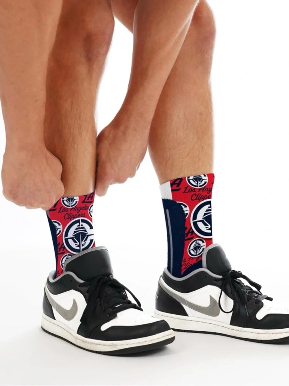 LA Clippers Youth Crew Socks NBA Basketball Licensed Red Blue Moisture Wicking